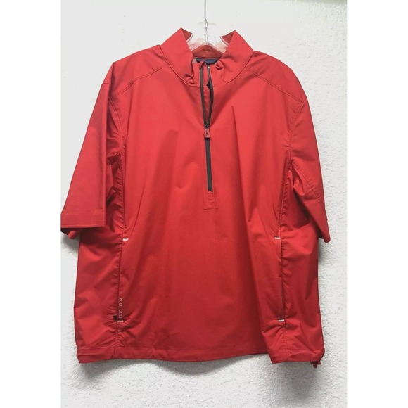 Polo Golf Other - Polo Golf Ralph Lauren Men's Red Large 1/2 Zip Short Sleeve Golf Jacket (A3)
